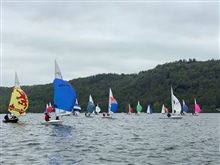 Spinnakers on parade at the Northern Championship held at Royal Windermere YC in April